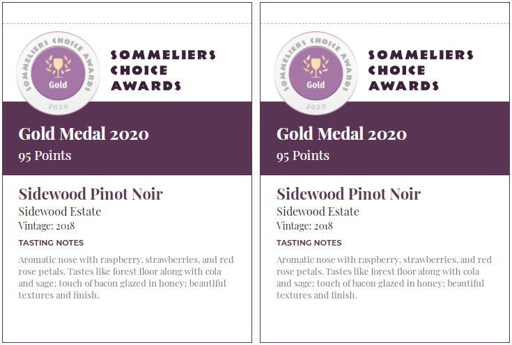 Sidewood pinot noir shelf talker